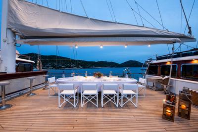 Mare Nostrum gulet exterior deck in Greece