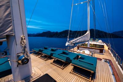Mare Nostrum gulet exterior deck in Greece