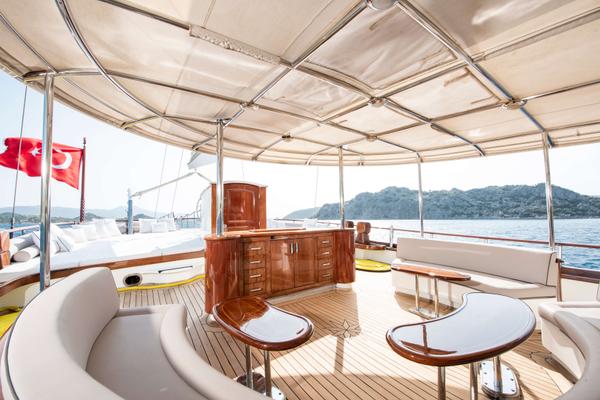 Mare Nostrum gulet exterior deck in Greece
