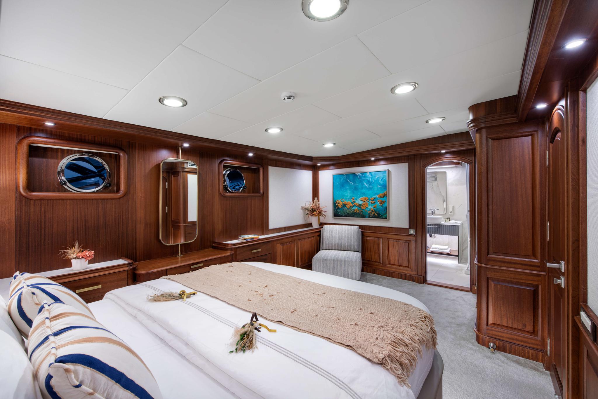 Mare Nostrum gulet accommodation interior cabin in Greece