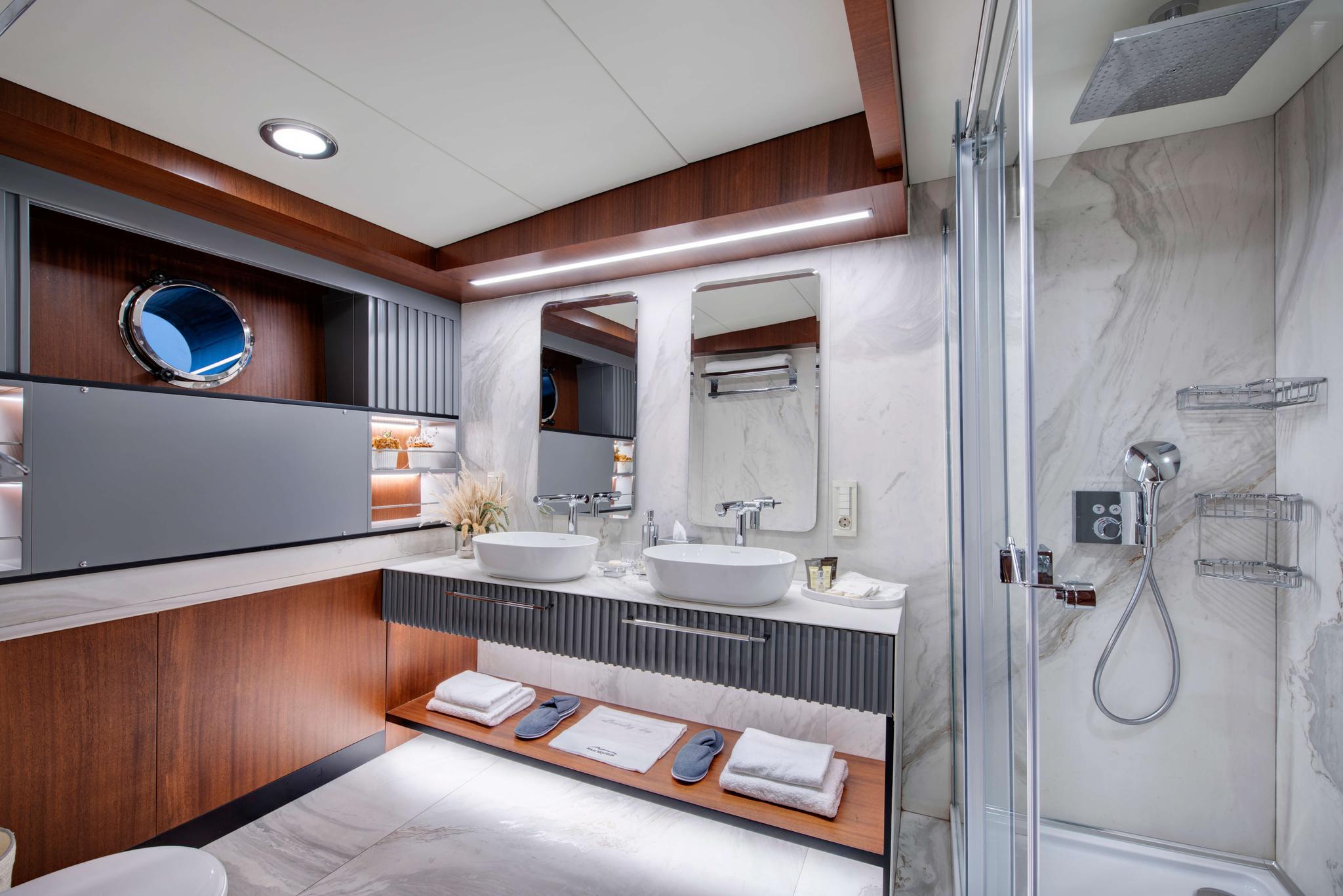 Mare Nostrum gulet interior cabin in Greece