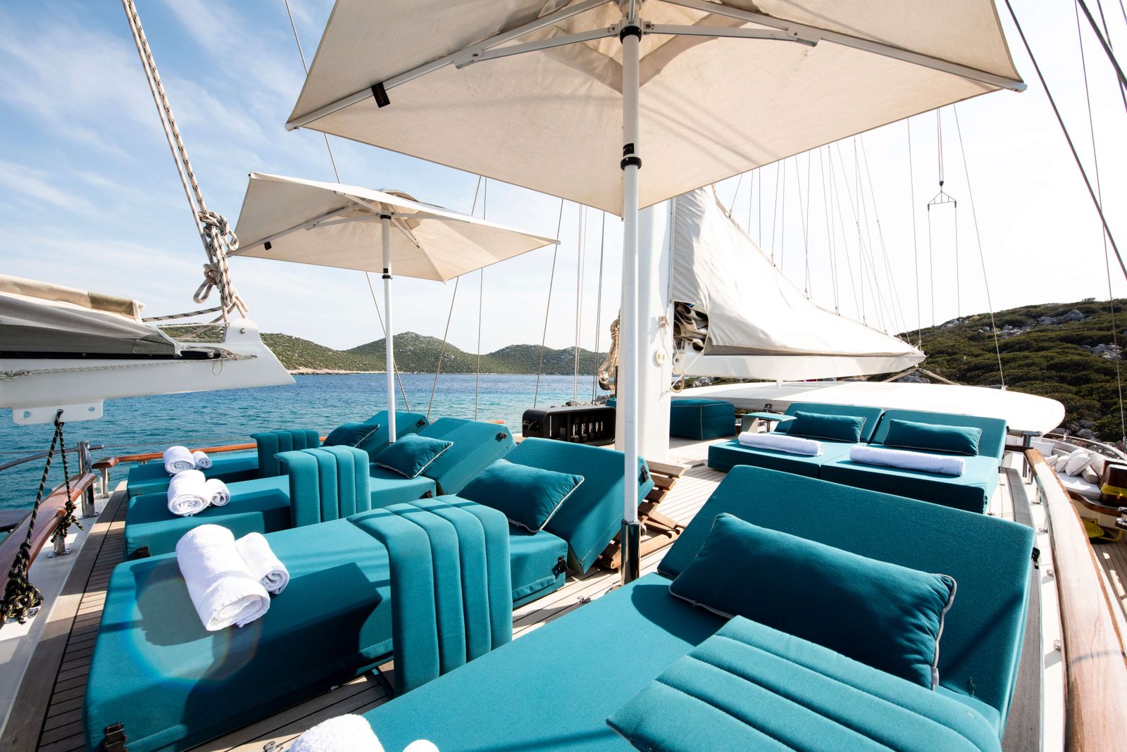 Mare Nostrum gulet amenities exterior deck in Greece