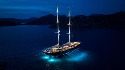 Mare Nostrum gulet aerial view in Greece