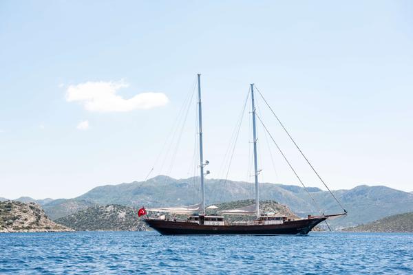 Mare Nostrum gulet aerial view in Greece