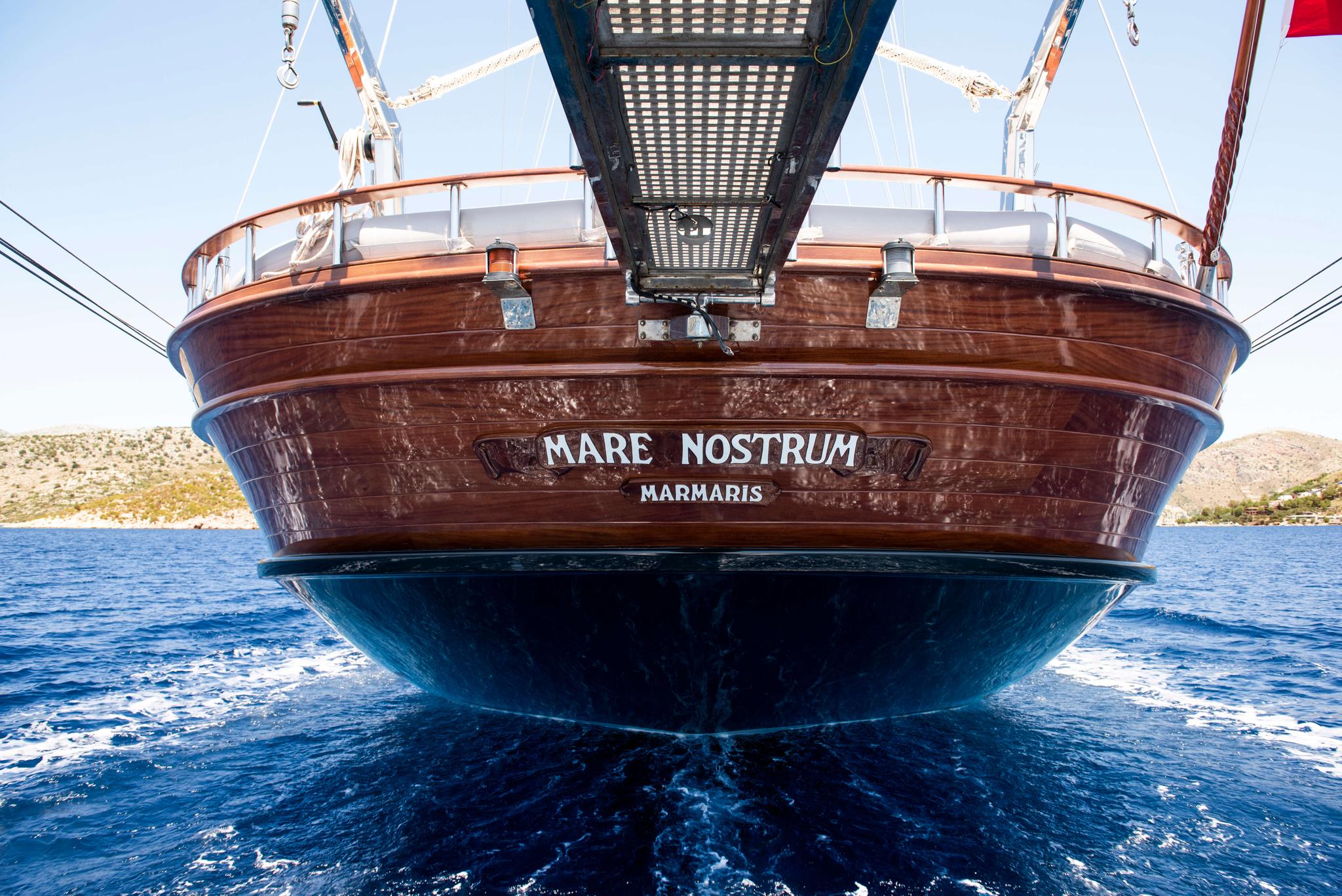 Mare Nostrum gulet exterior deck in Greece