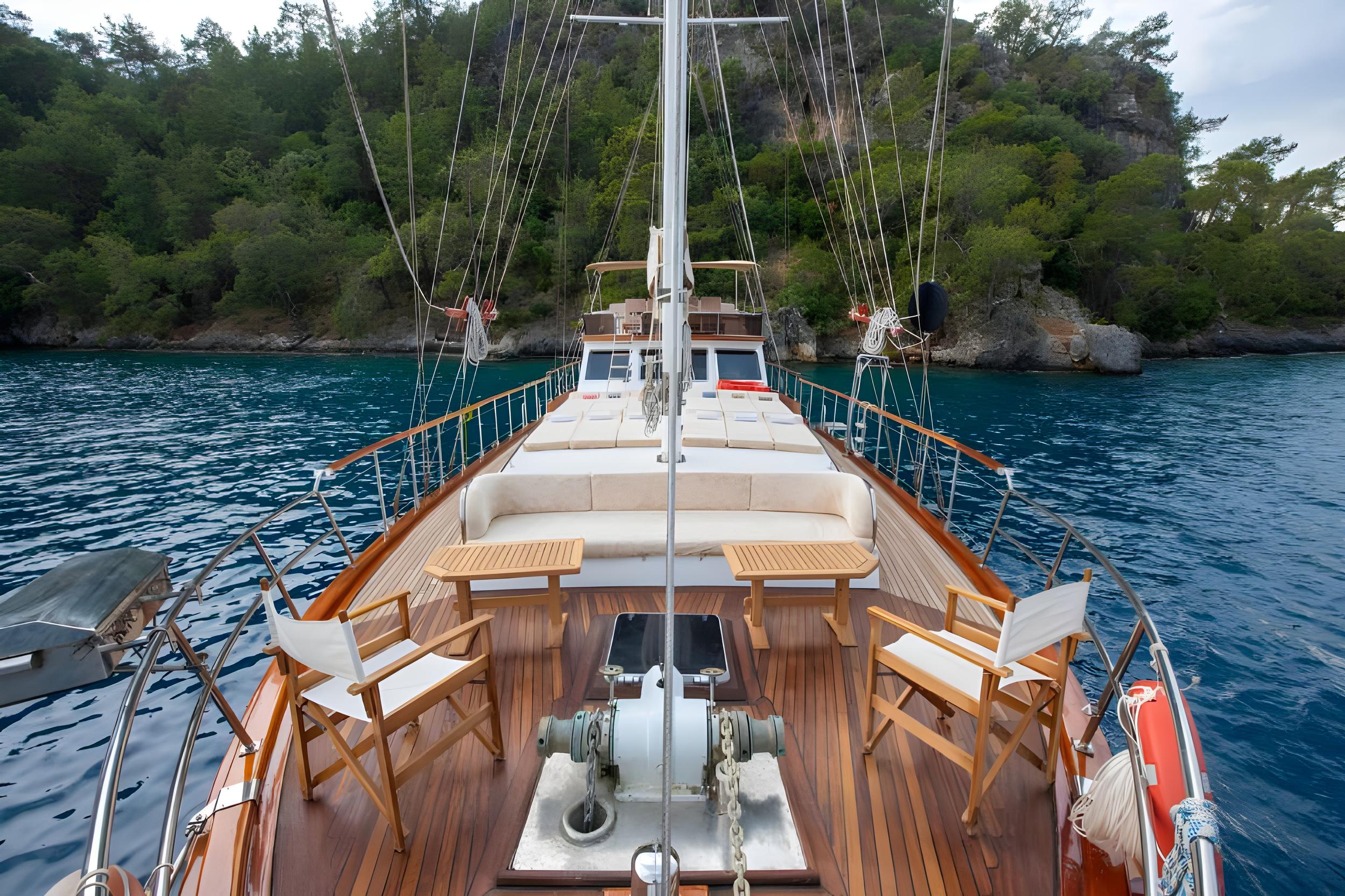 Afilli gulet amenities exterior deck in Türkiye