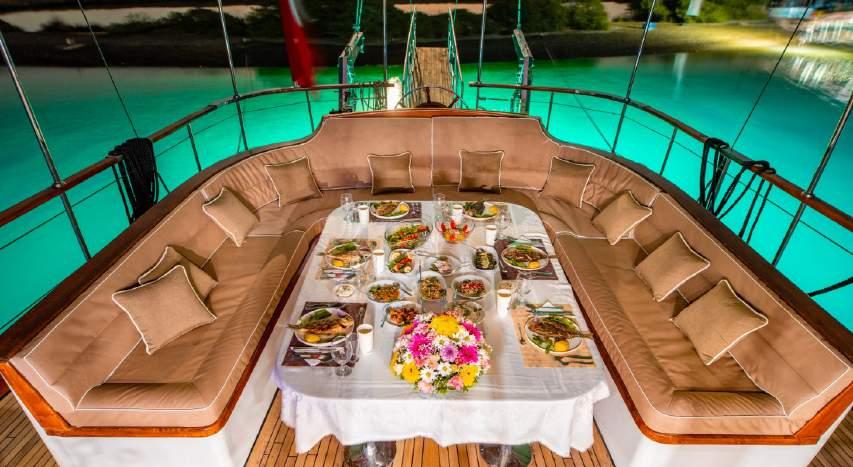 Afilli gulet amenities exterior deck in Türkiye