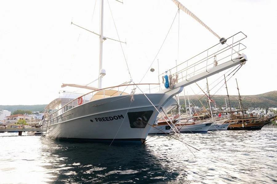 Freedom gulet amenities aerial view in Türkiye