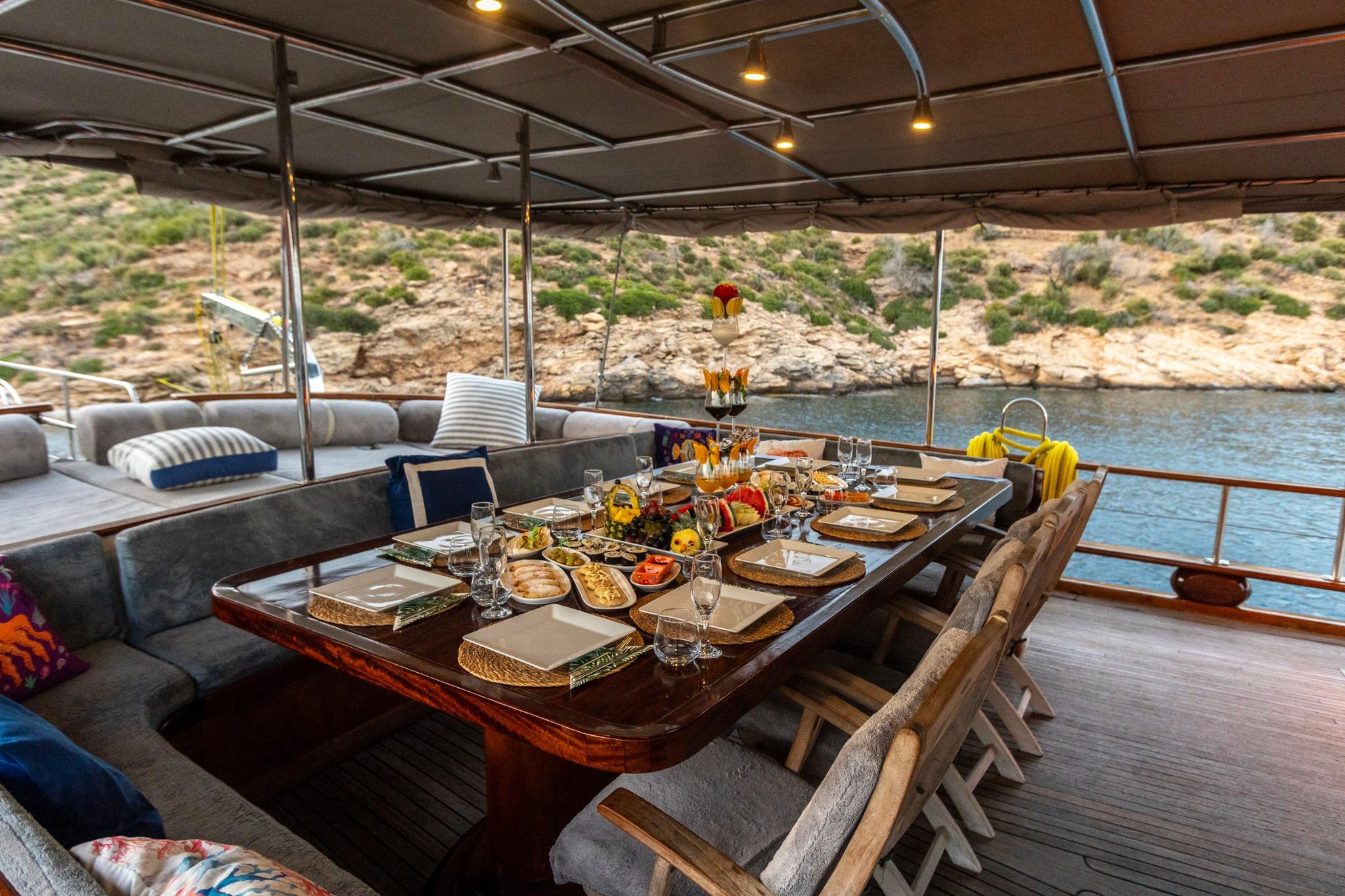 Grande Mare gulet amenities exterior deck in Türkiye