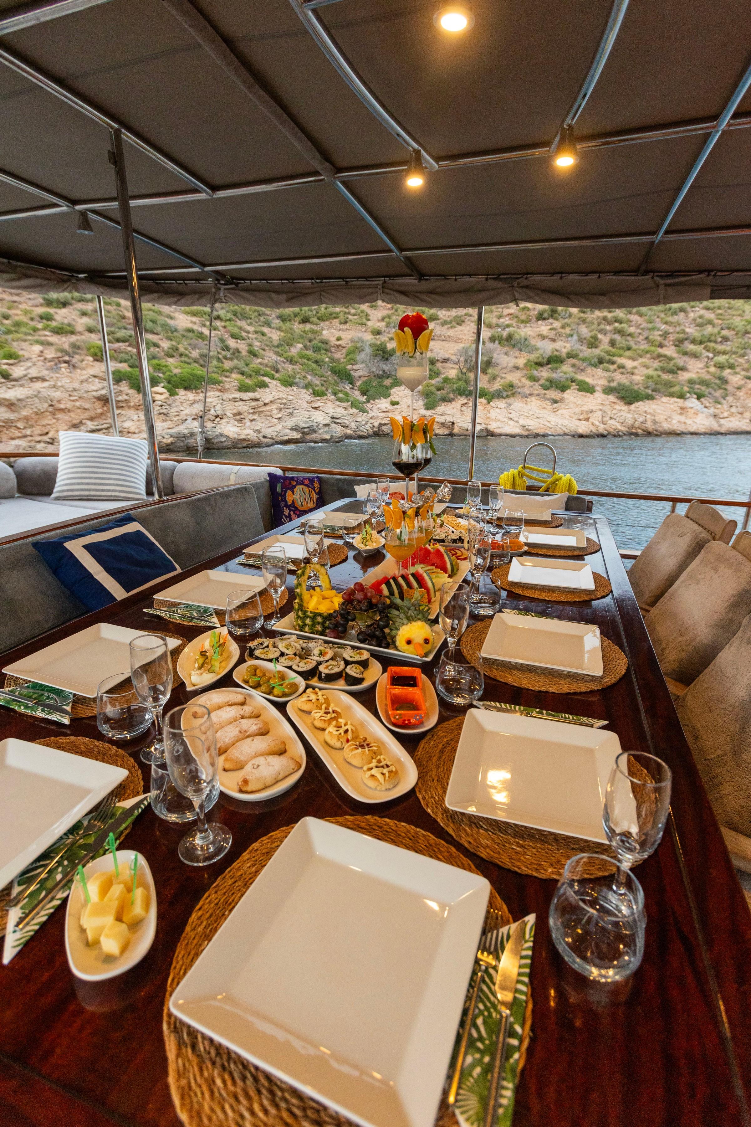 Grande Mare gulet amenities lifestyle dining in Türkiye