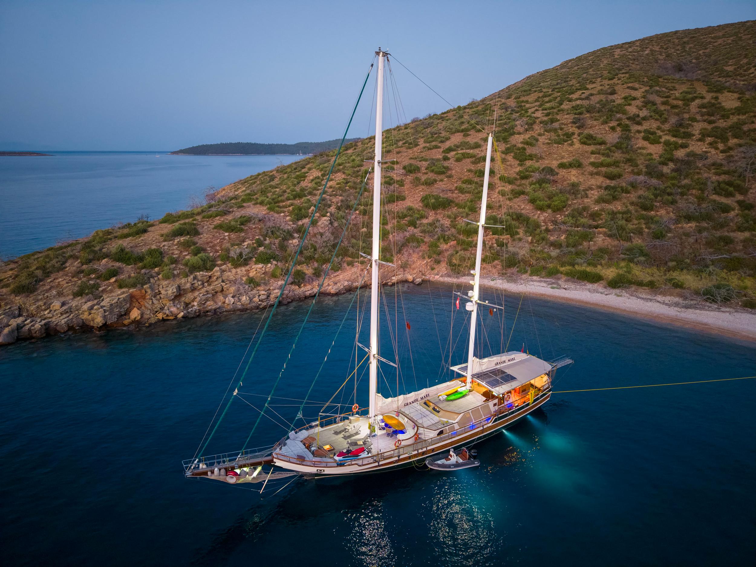 Grande Mare gulet aerial view in Türkiye