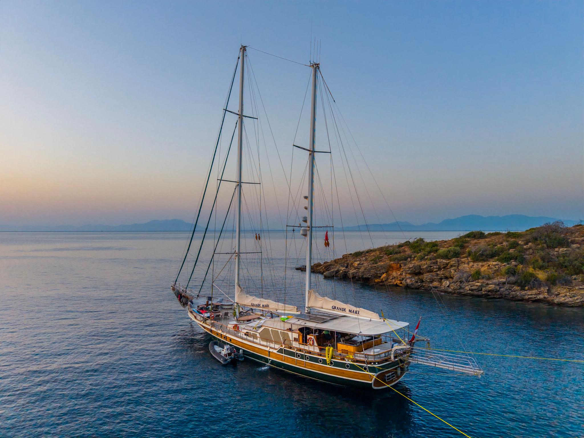 Grande Mare gulet amenities aerial view in Türkiye