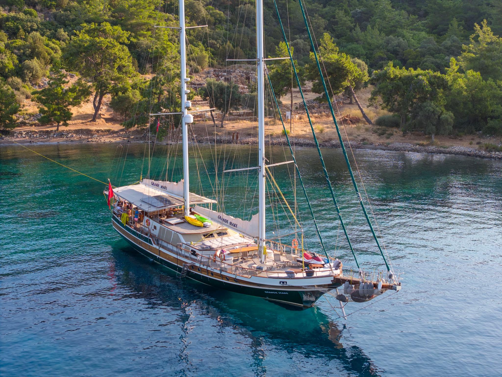 Grande Mare gulet amenities aerial view in Türkiye