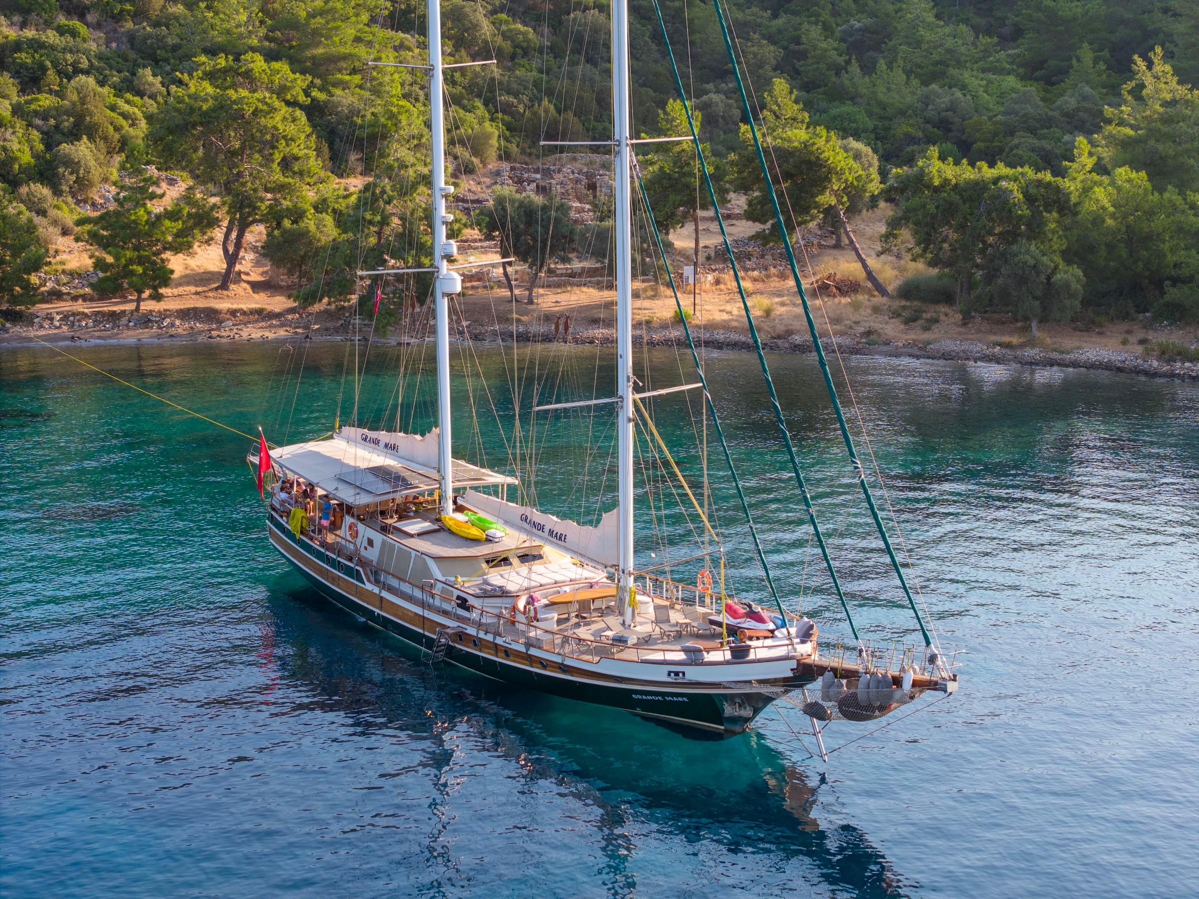 Grande Mare gulet amenities aerial view in Türkiye