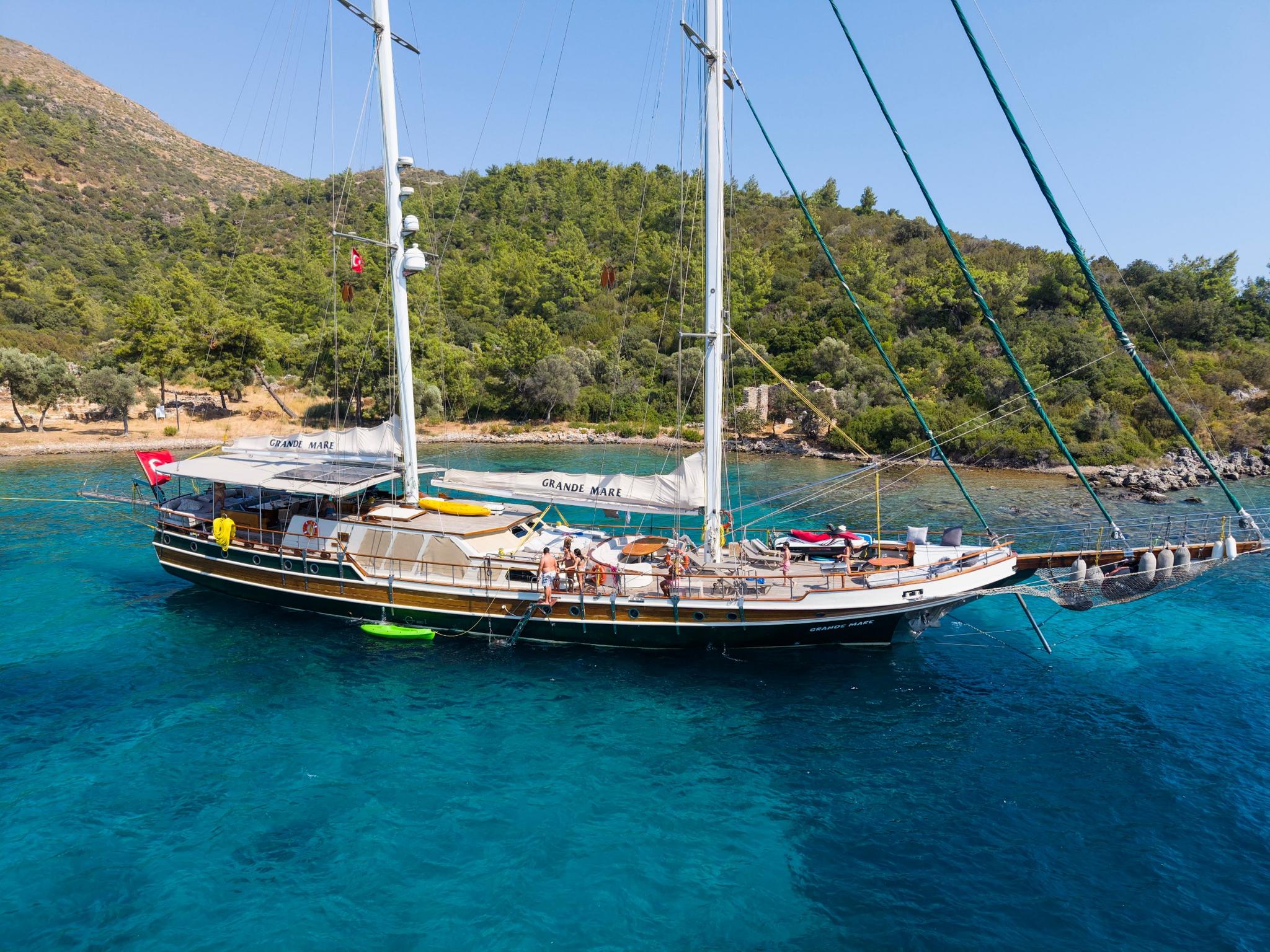 Grande Mare gulet amenities aerial view in Türkiye