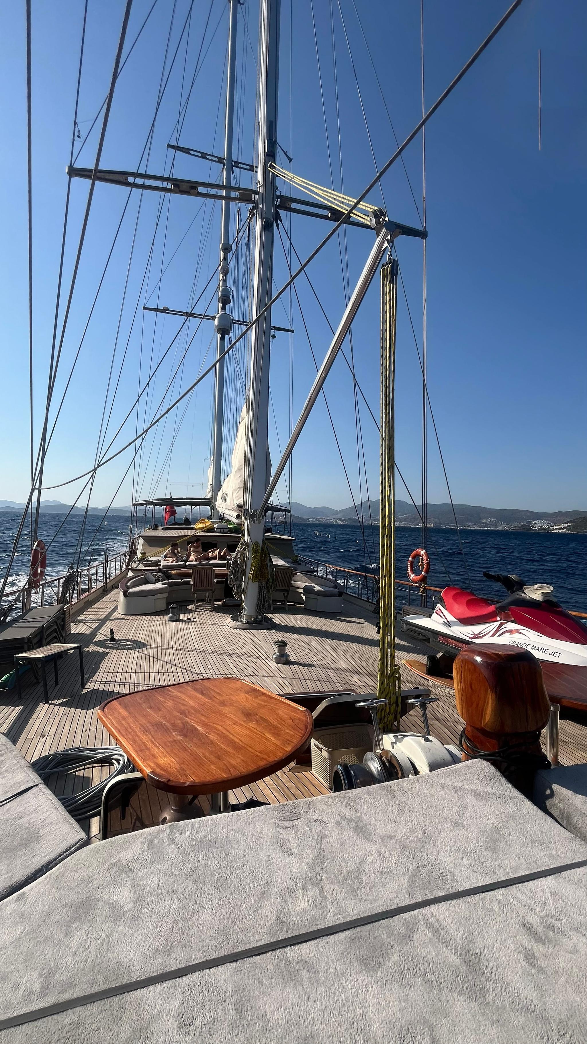 Grande Mare gulet amenities exterior deck in Türkiye