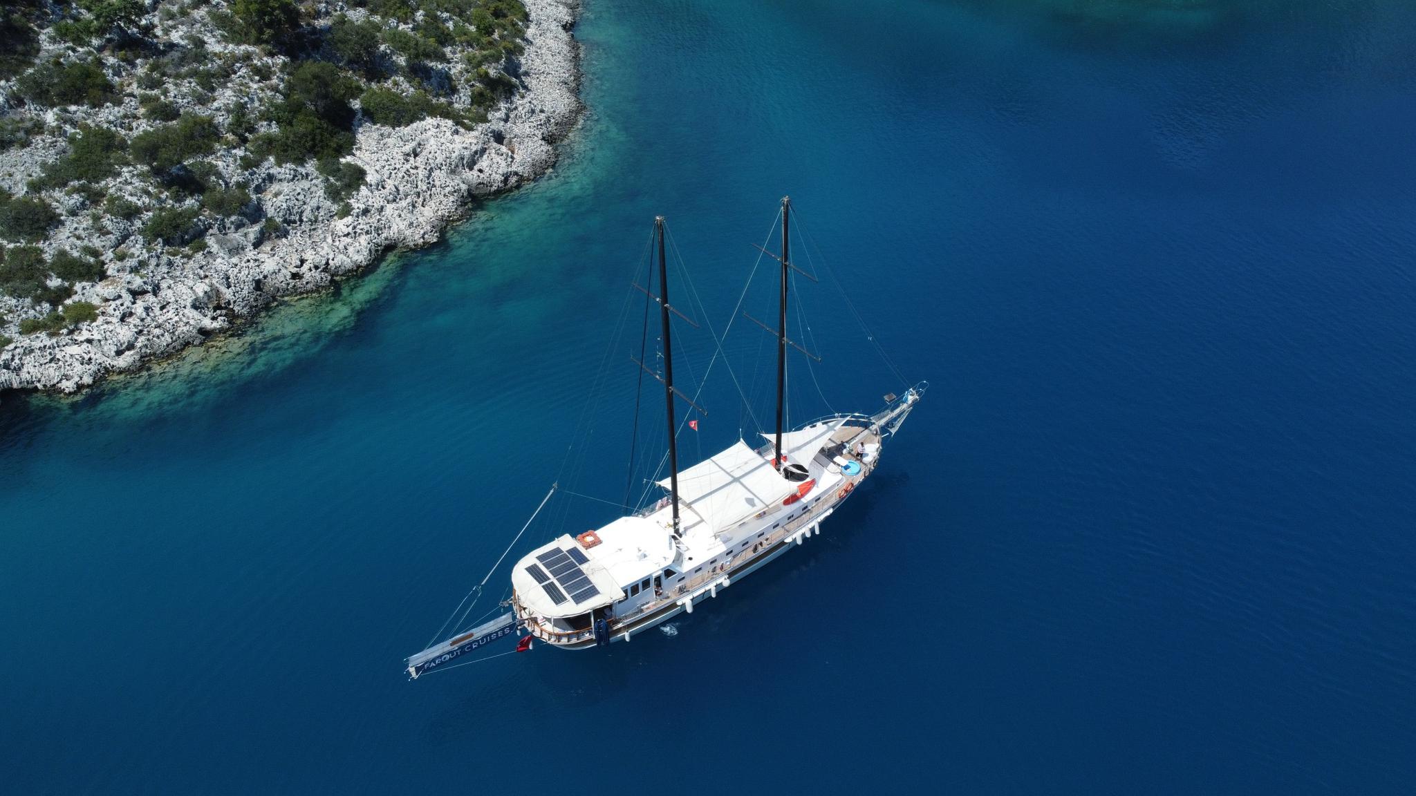 Balu gulet aerial view in Türkiye