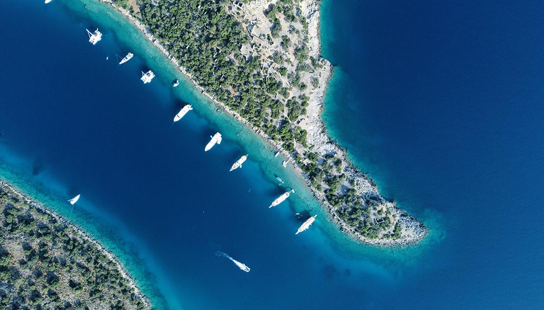 Balu gulet aerial view in Türkiye