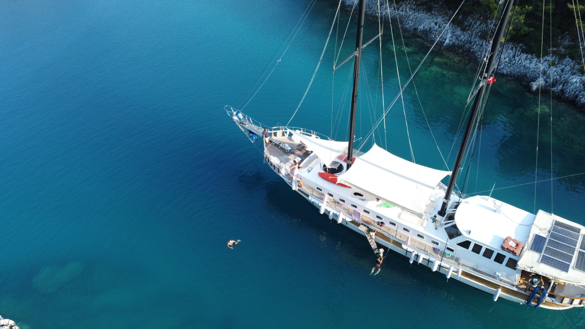 Balu gulet aerial view in Türkiye
