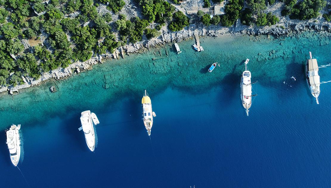 Balu gulet aerial view in Türkiye