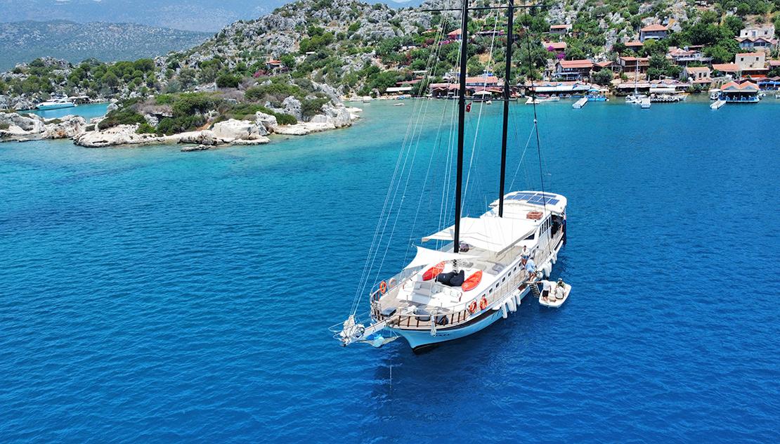 Balu gulet aerial view in Türkiye