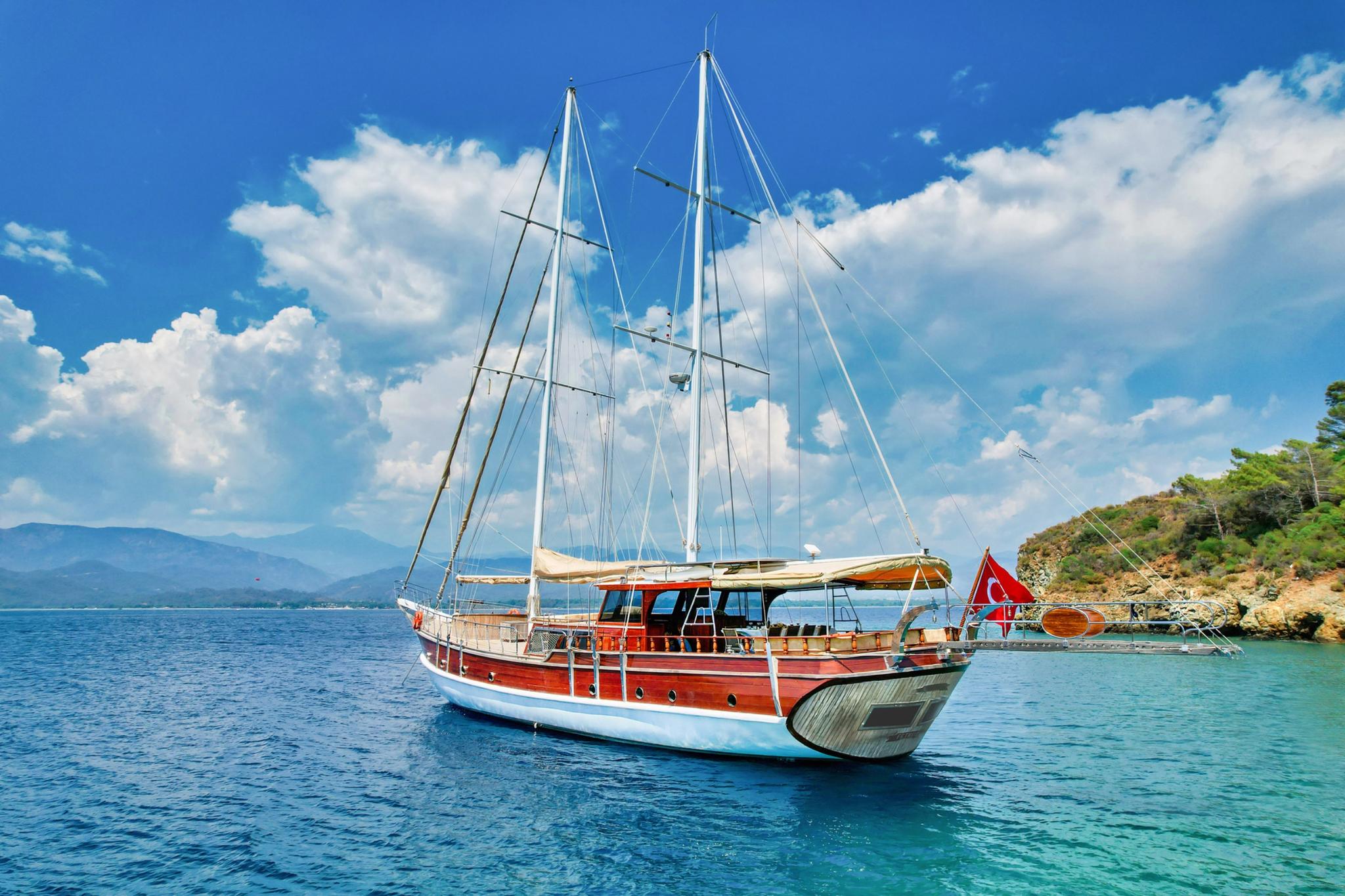 Su Sesi gulet amenities aerial view in Türkiye