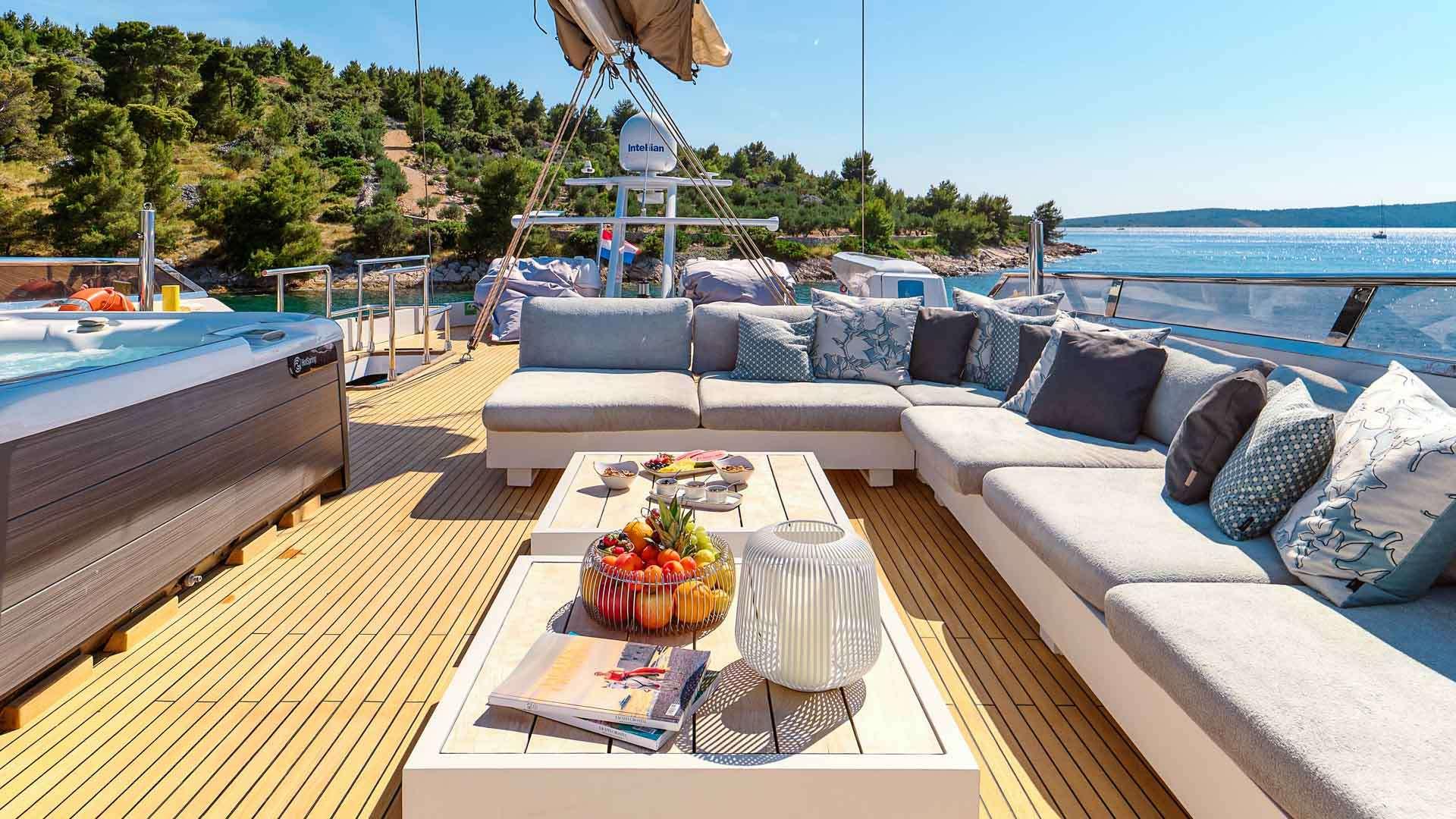 San Limi gulet amenities exterior deck in Croatia