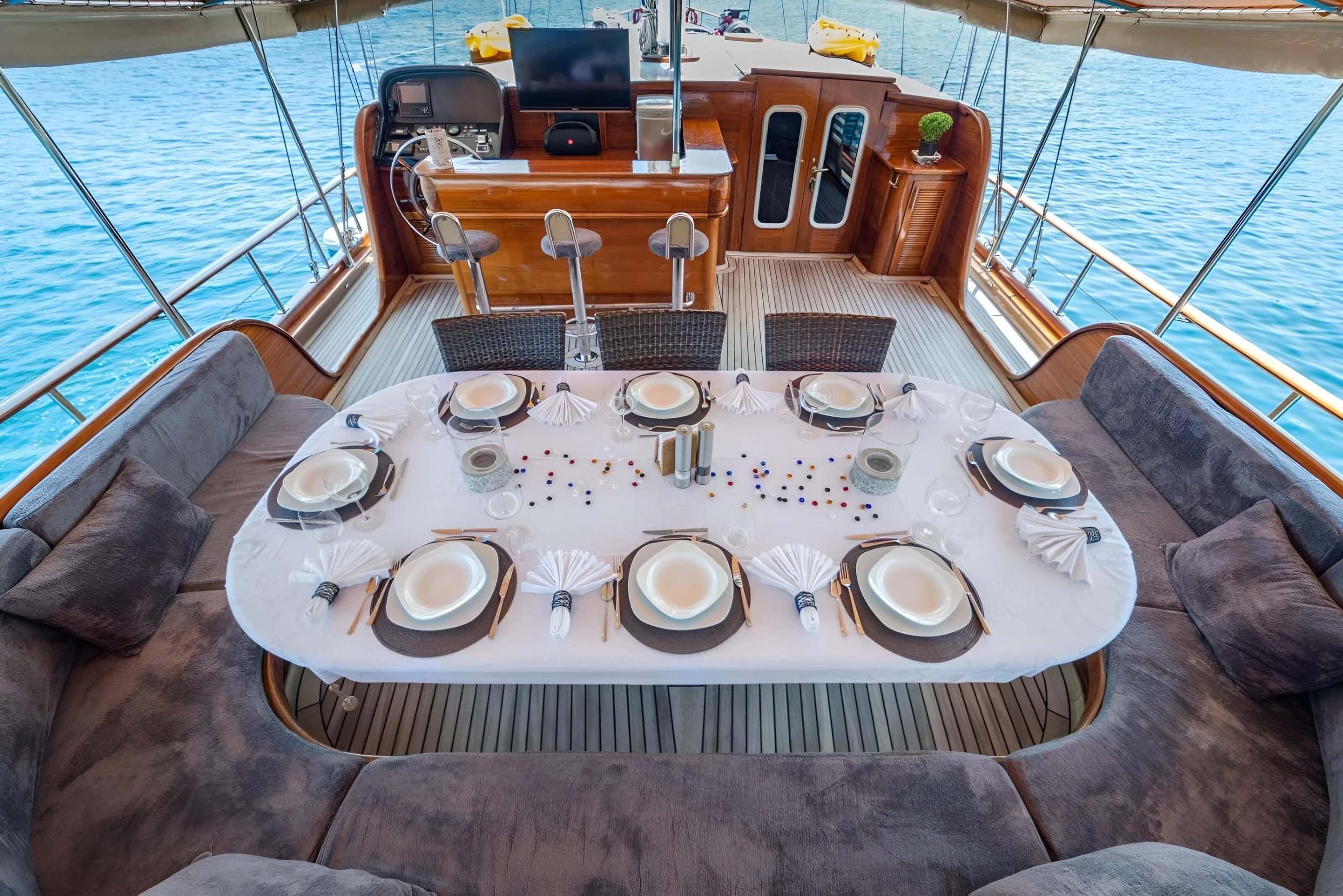 Sema Tuana gulet exterior deck in Türkiye