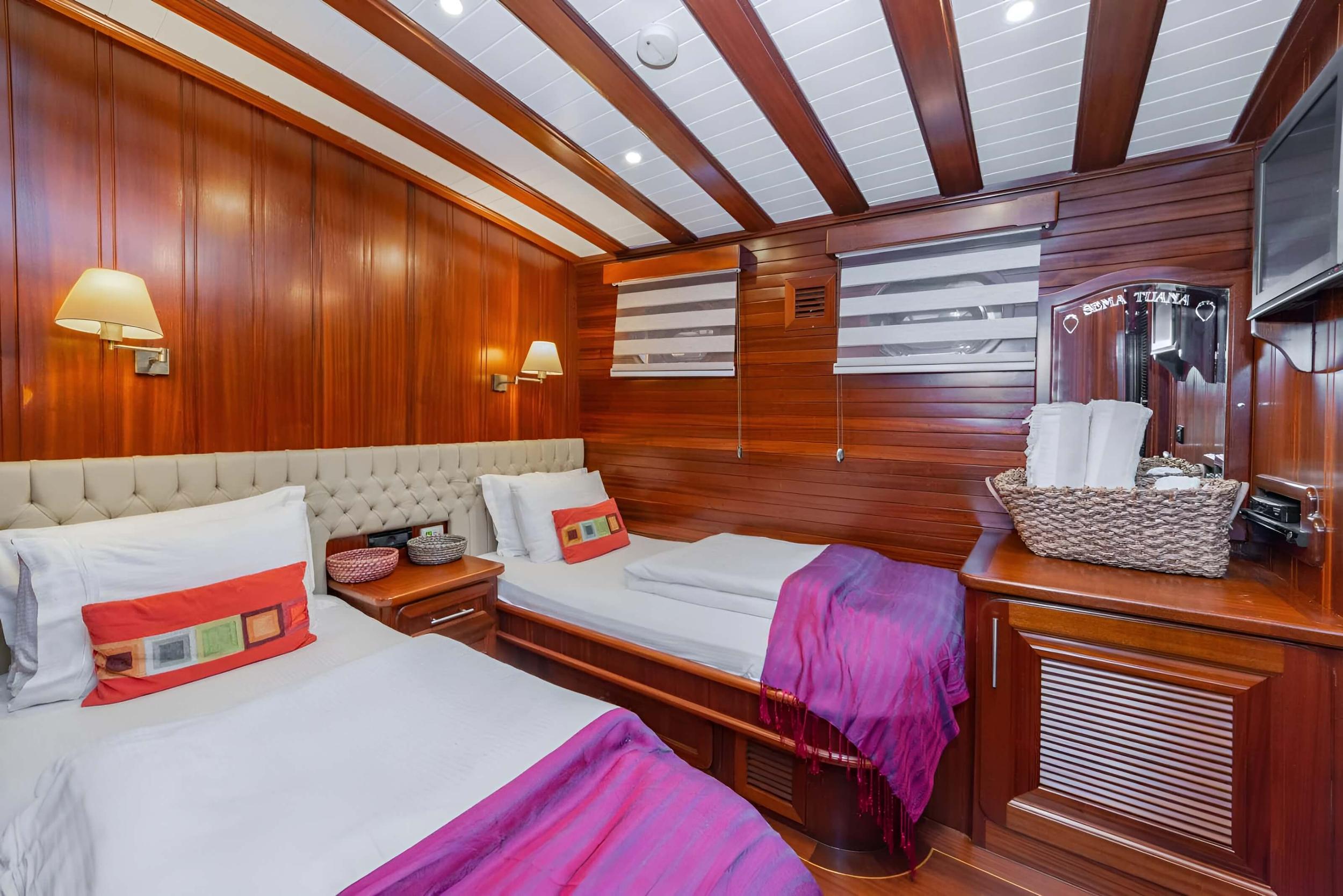 Sema Tuana gulet accommodation interior cabin in Türkiye