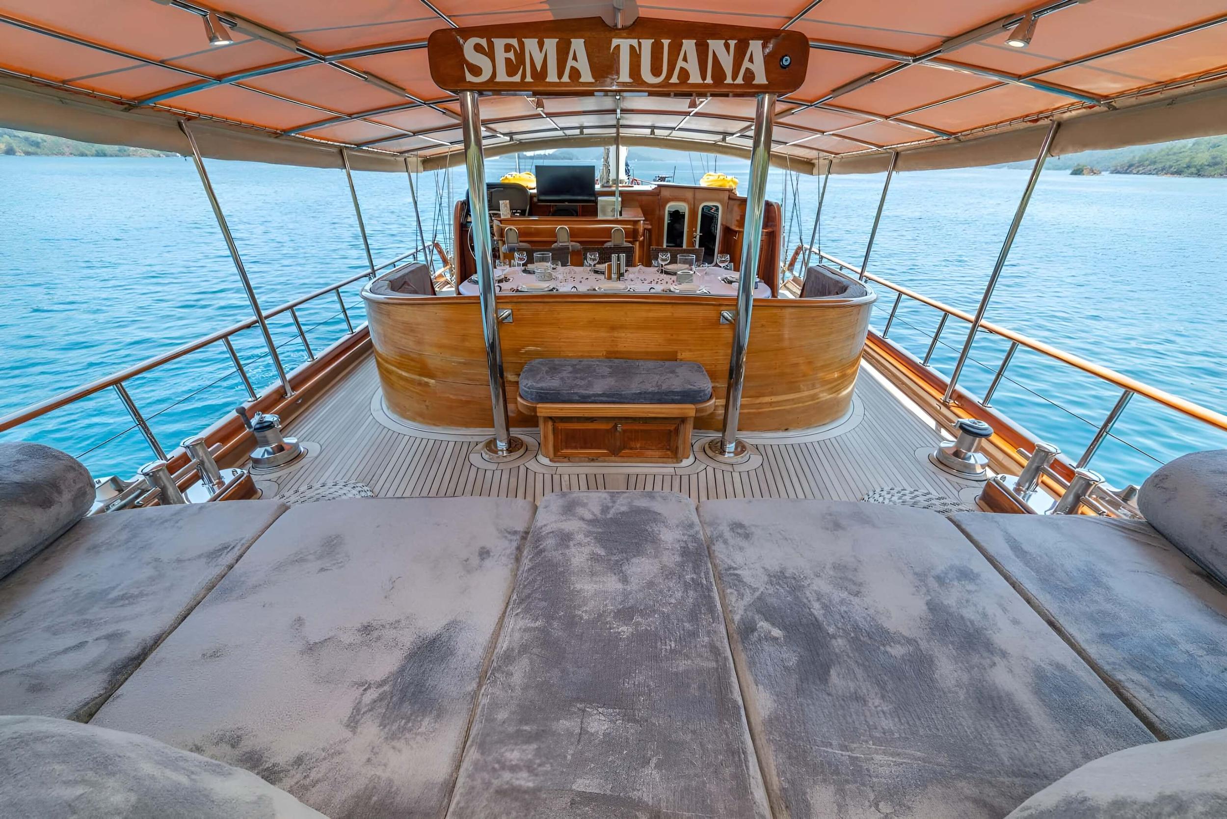 Sema Tuana gulet exterior deck in Türkiye