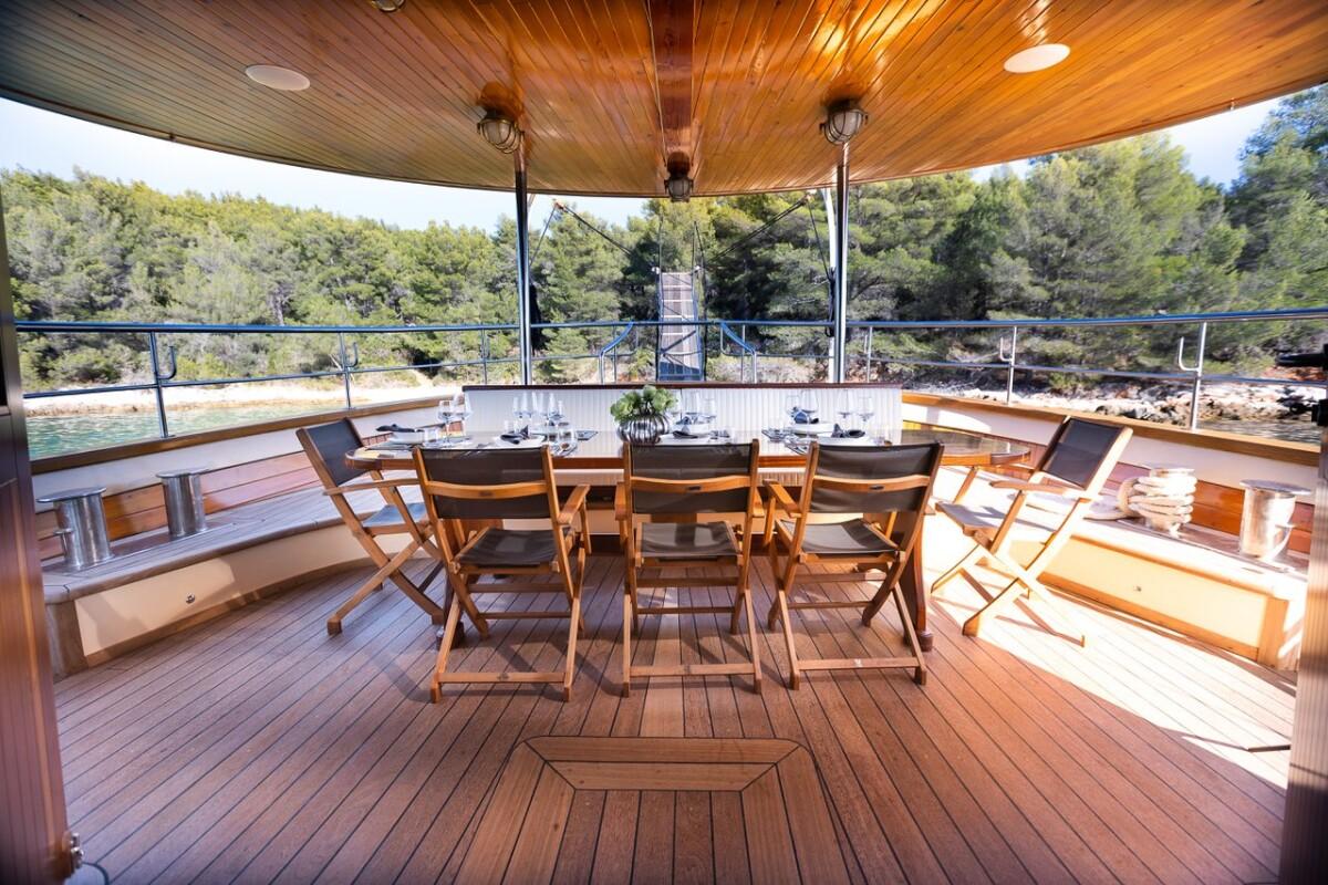 Gallant gulet amenities exterior deck in Croatia