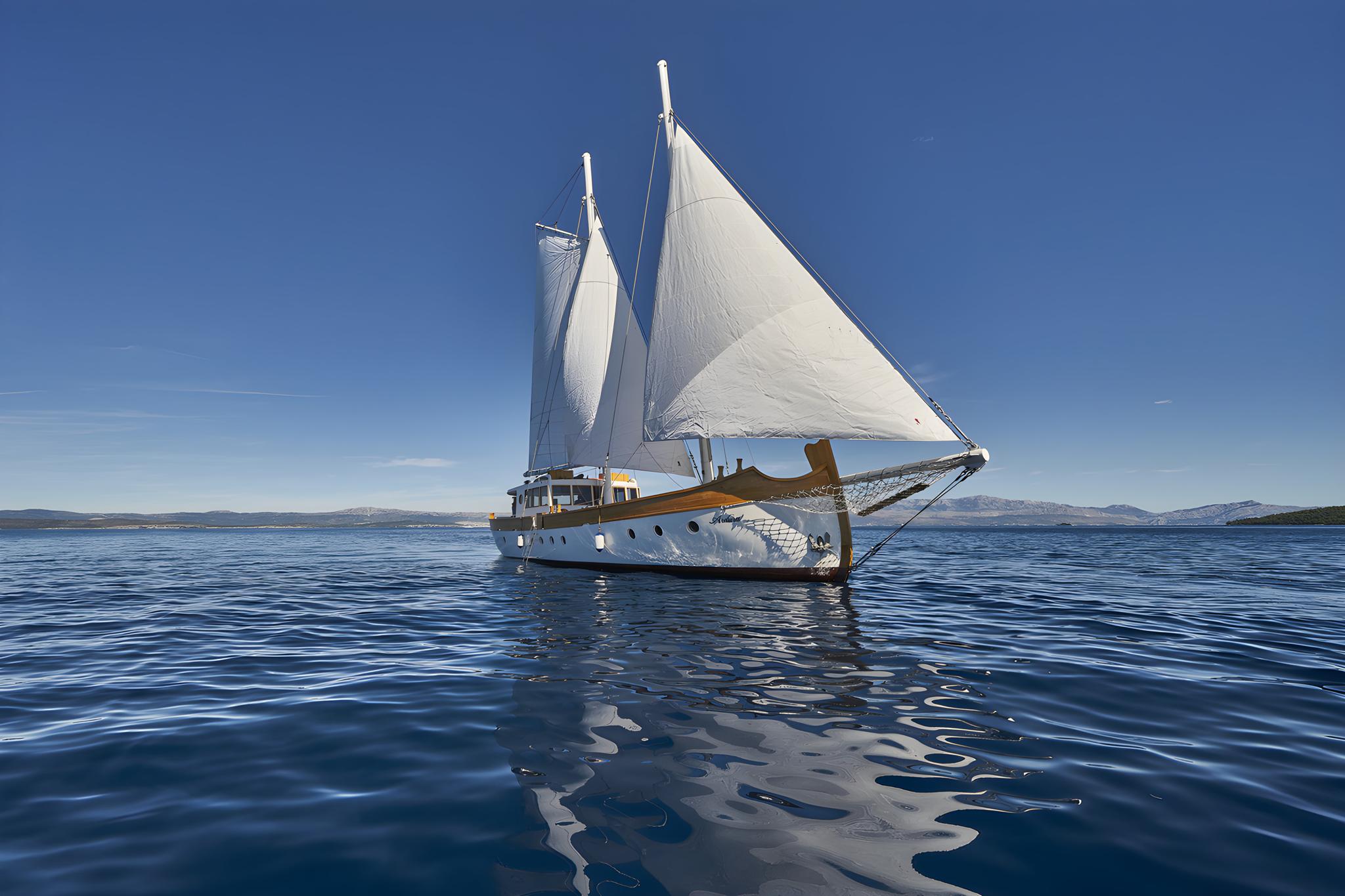 Green Ray gulet amenities aerial view in Croatia