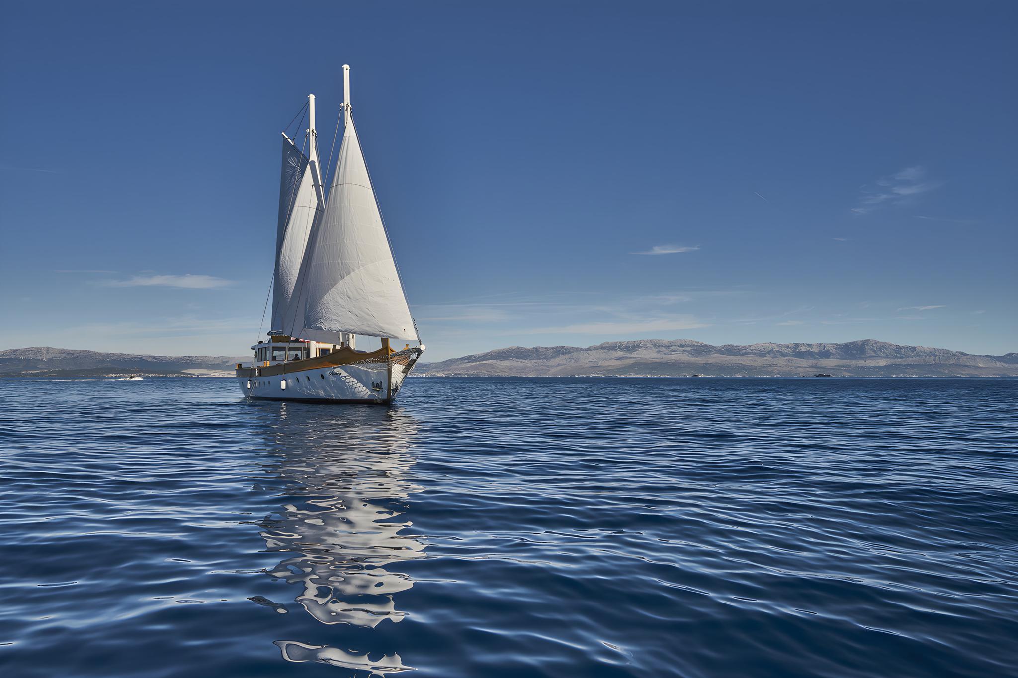 Green Ray gulet amenities aerial view in Croatia