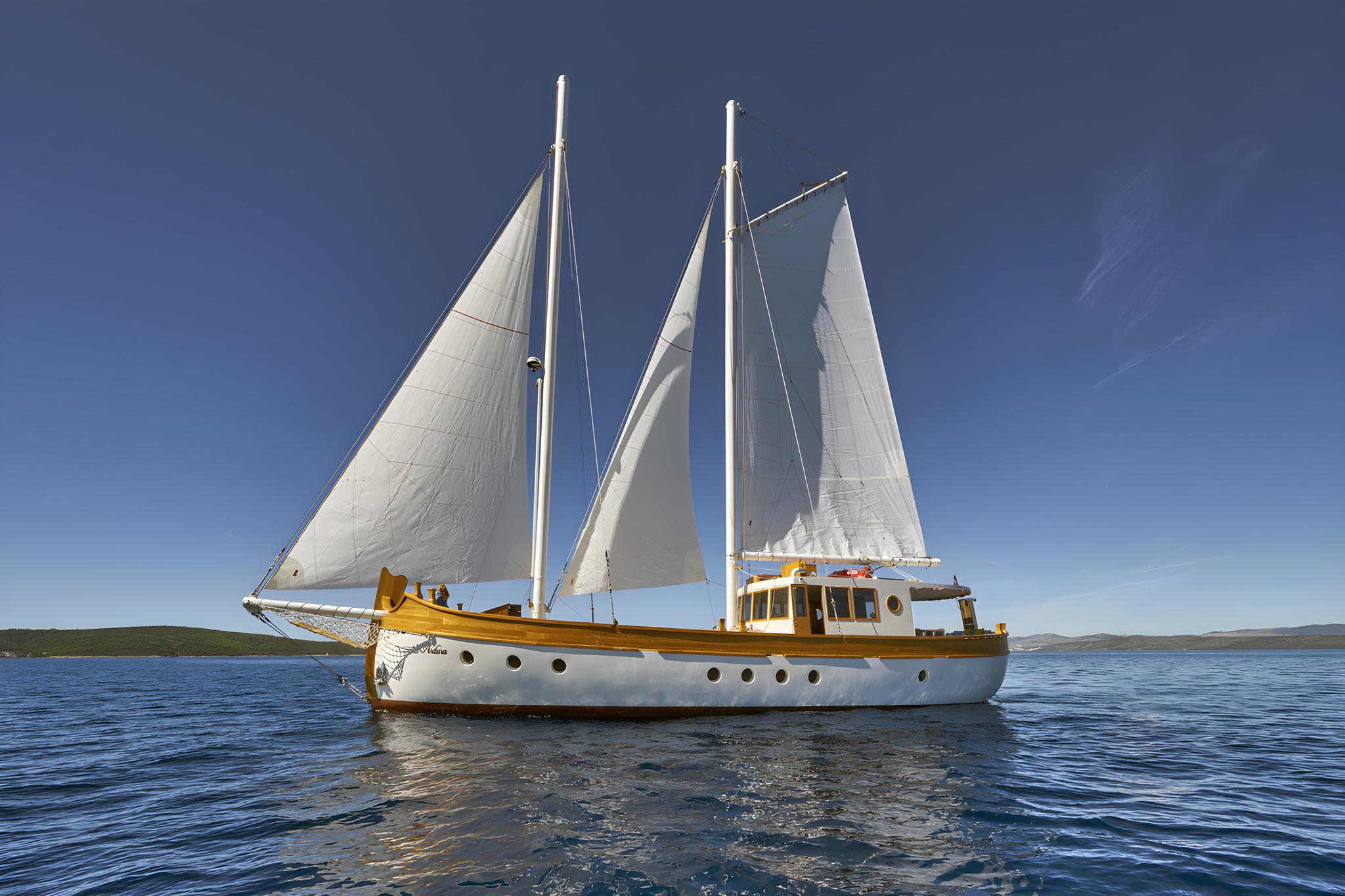 Green Ray gulet amenities aerial view in Croatia