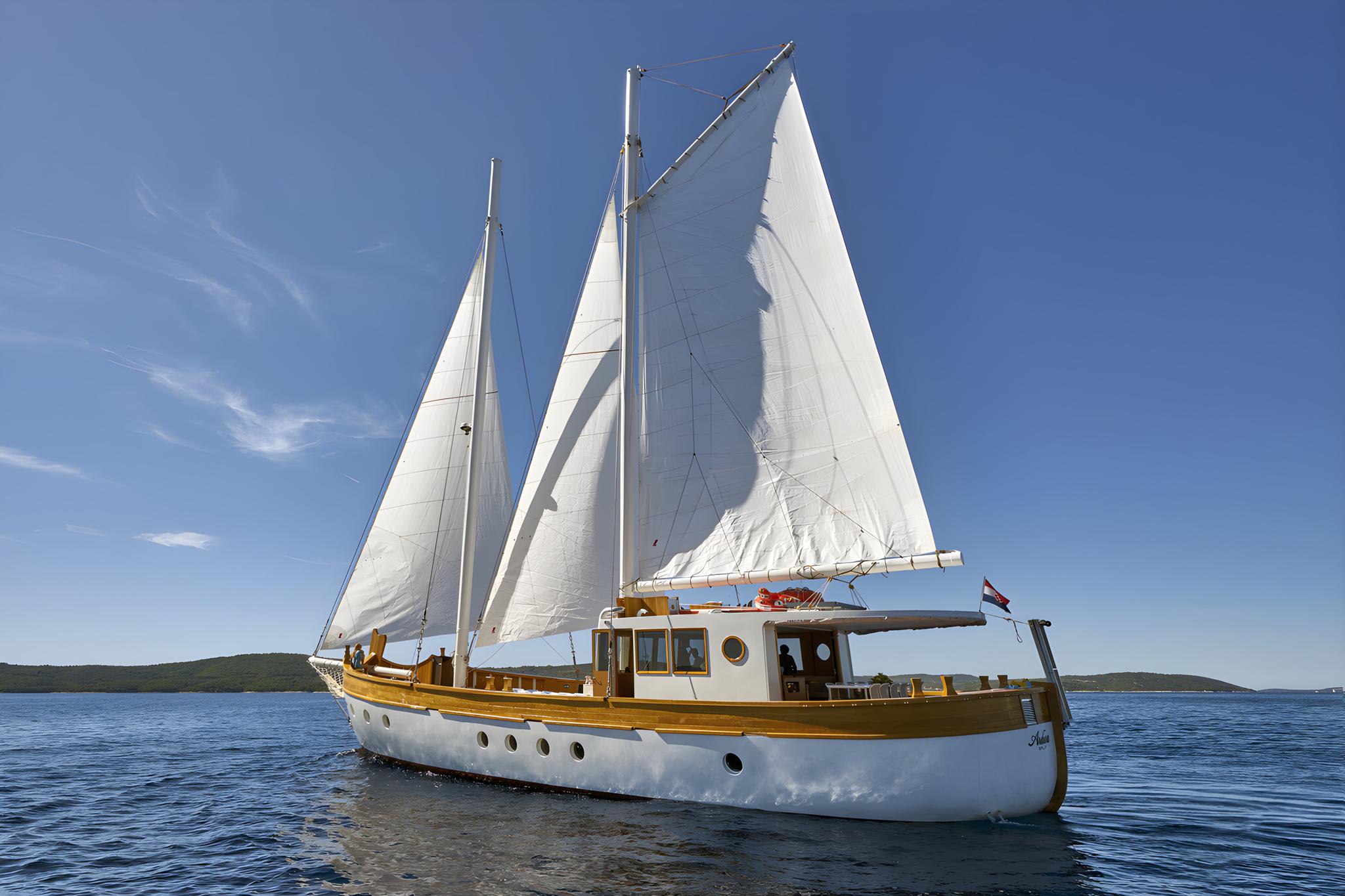 Green Ray gulet amenities aerial view in Croatia