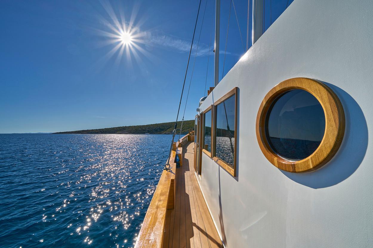 Green Ray gulet amenities exterior deck in Croatia