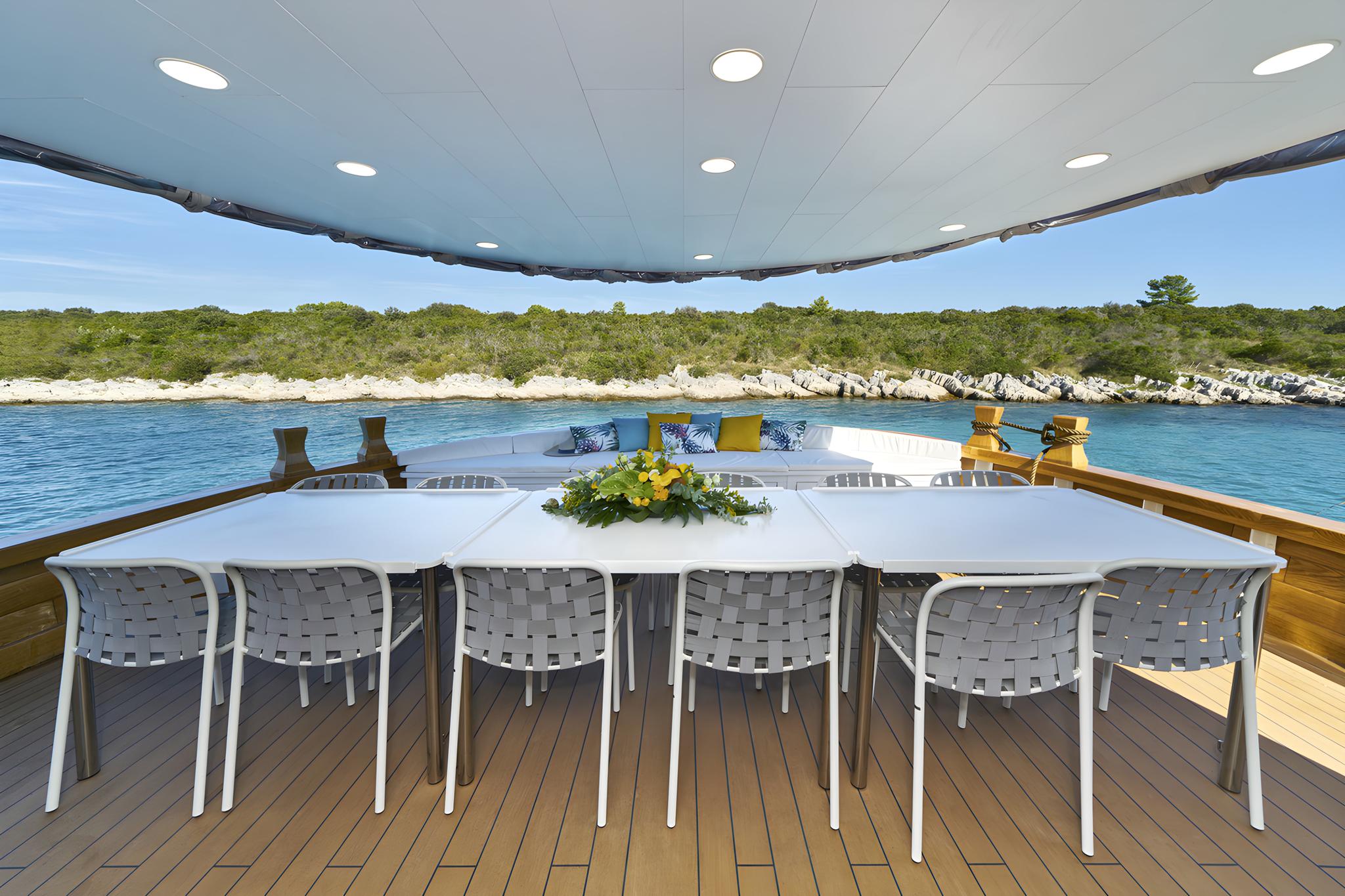 Green Ray gulet amenities exterior deck in Croatia