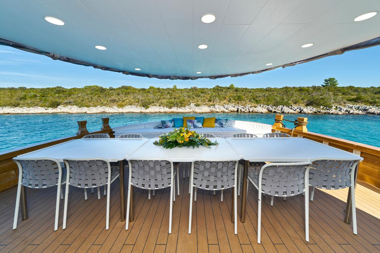 Green Ray gulet amenities exterior deck in Croatia