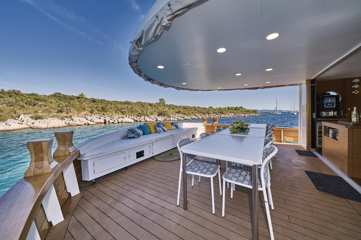 Green Ray gulet amenities exterior deck in Croatia