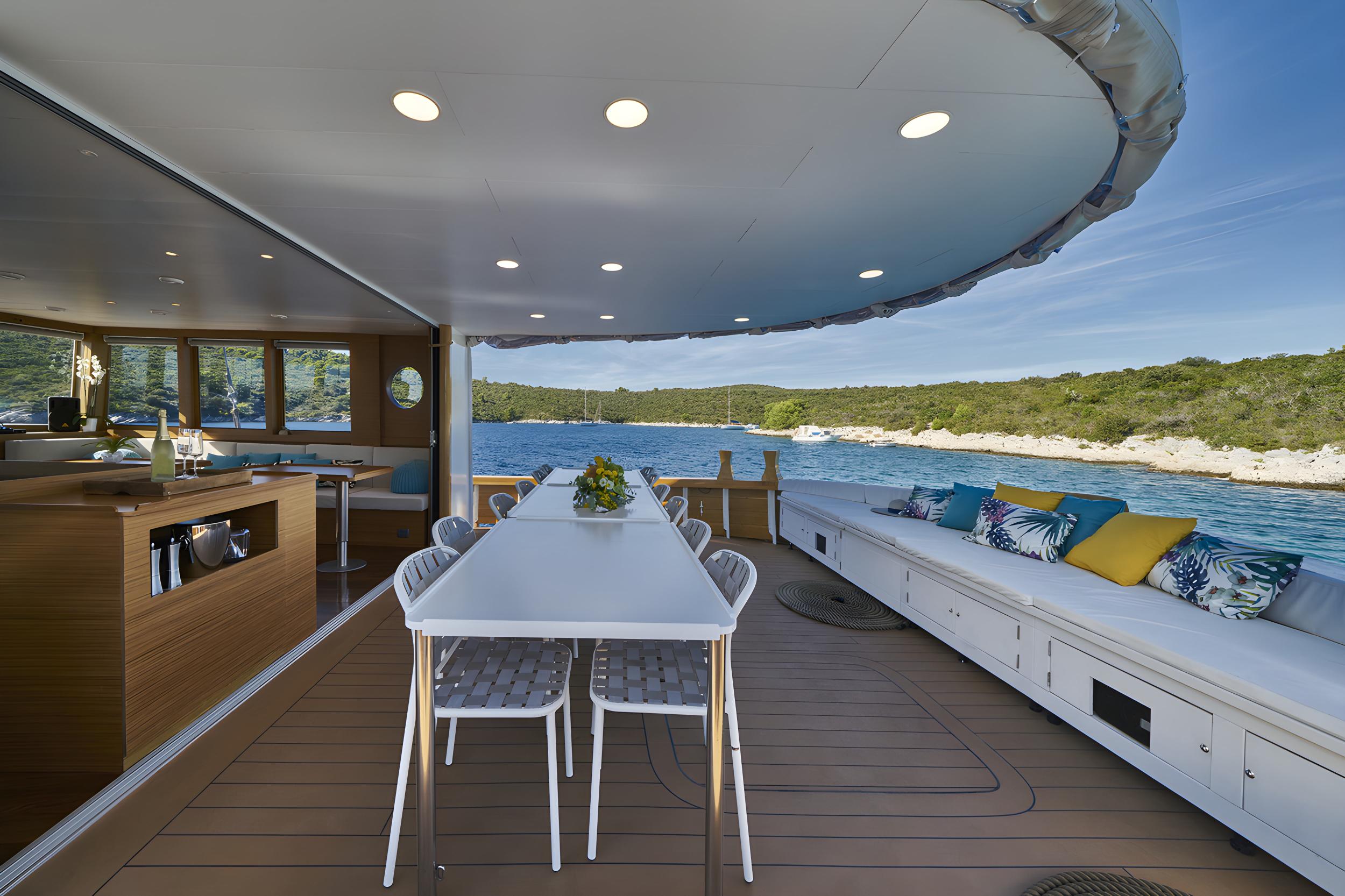 Green Ray gulet amenities exterior deck in Croatia