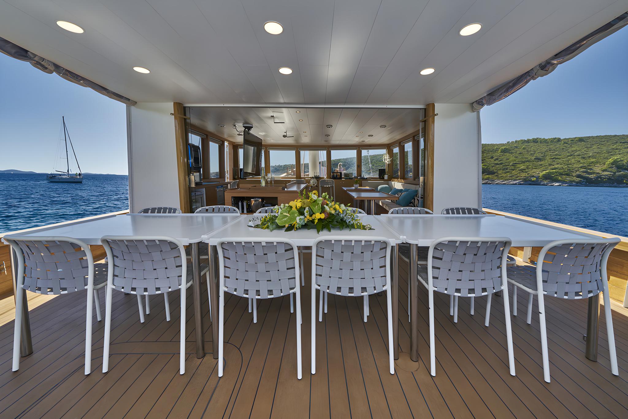 Green Ray gulet amenities exterior deck in Croatia