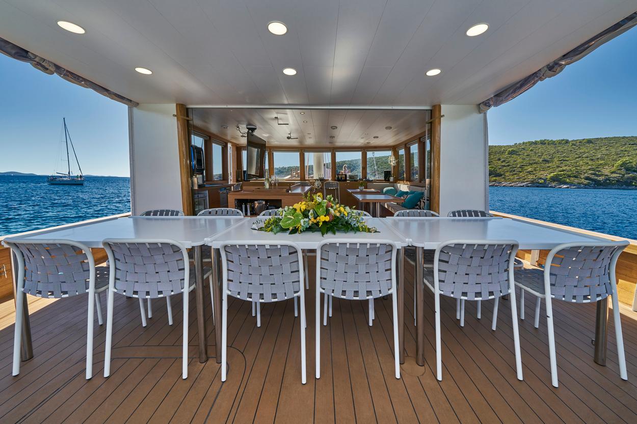 Green Ray gulet amenities exterior deck in Croatia