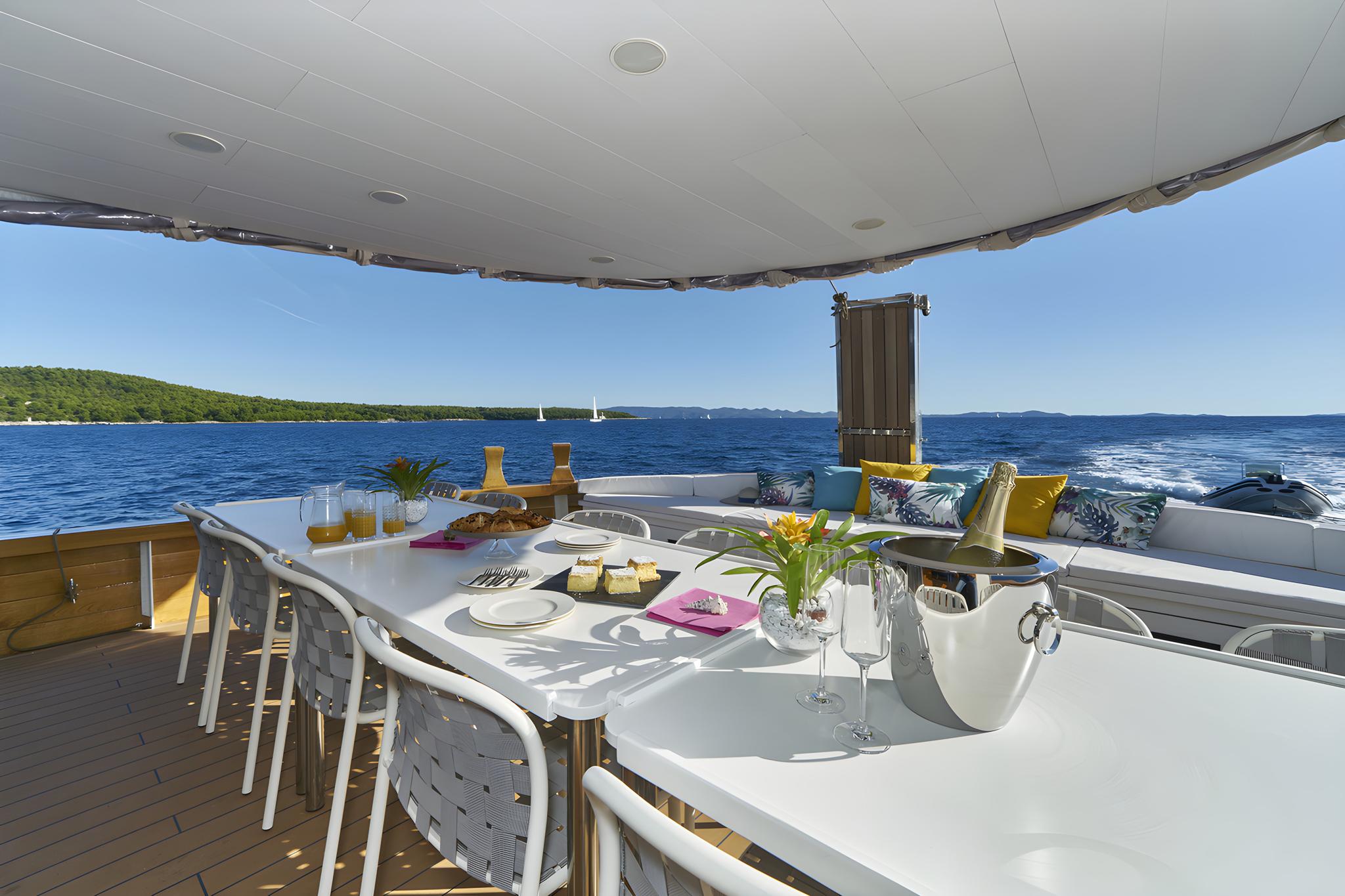 Green Ray gulet amenities lifestyle dining in Croatia