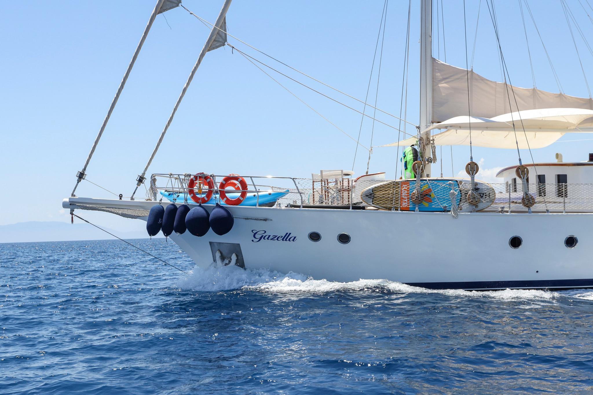 Gazella gulet amenities aerial view in Türkiye