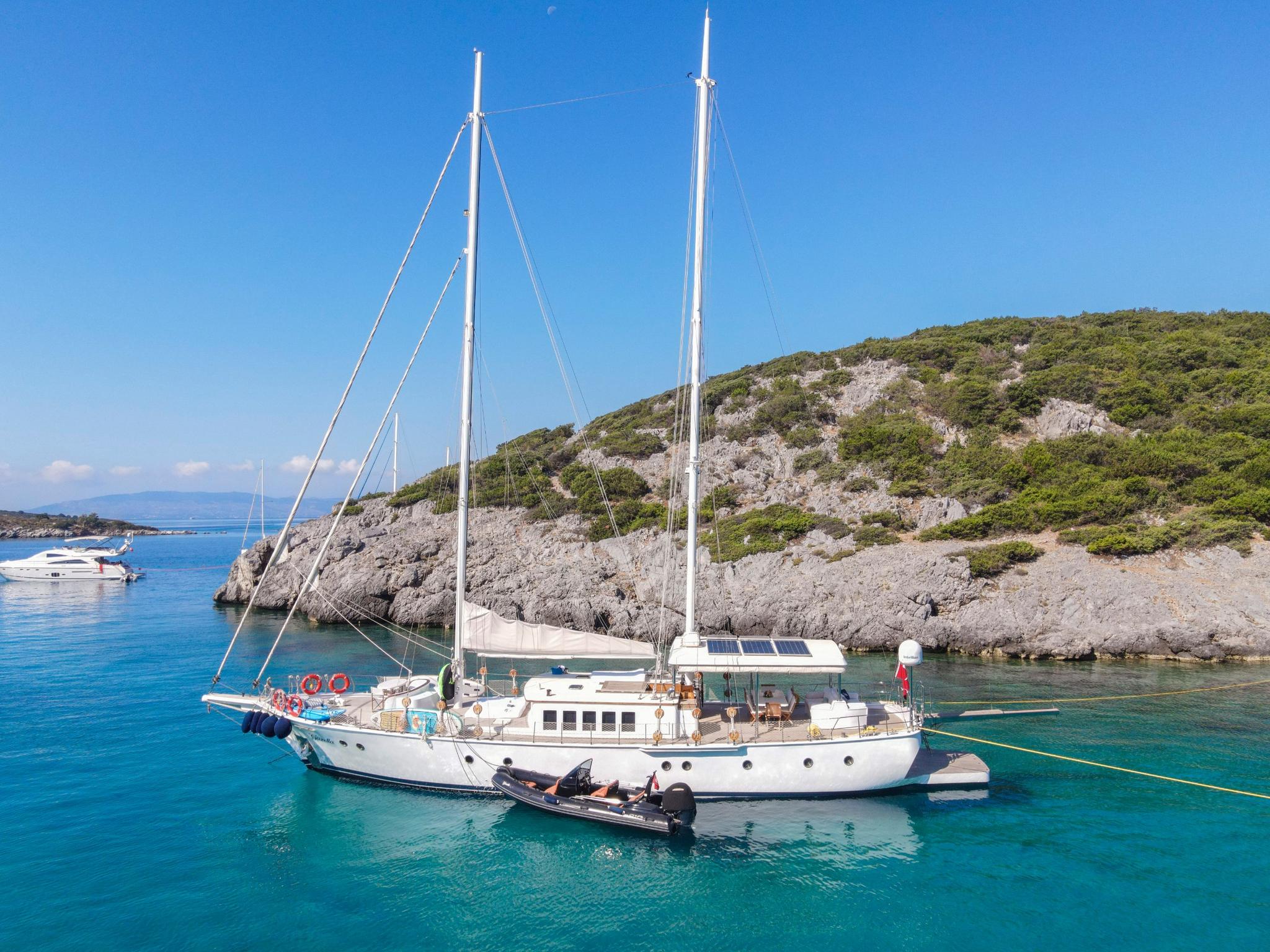 Gazella gulet amenities aerial view in Türkiye