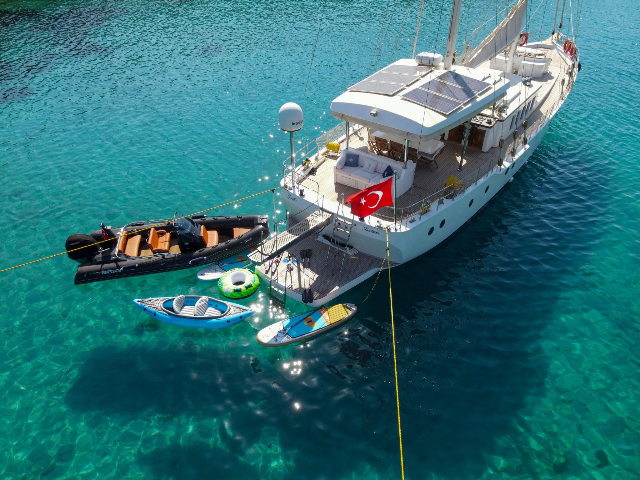 Gazella gulet amenities aerial view in Türkiye