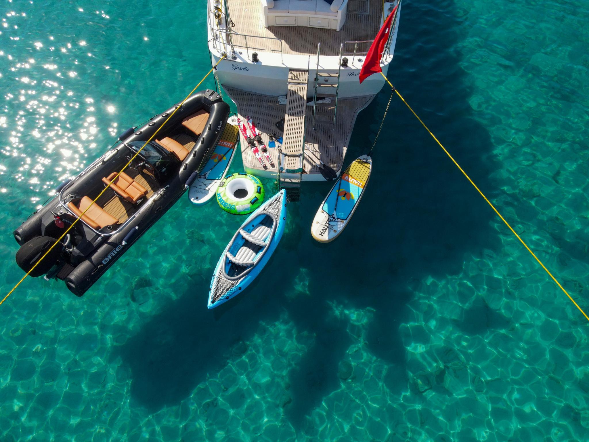 Gazella gulet amenities aerial view in Türkiye