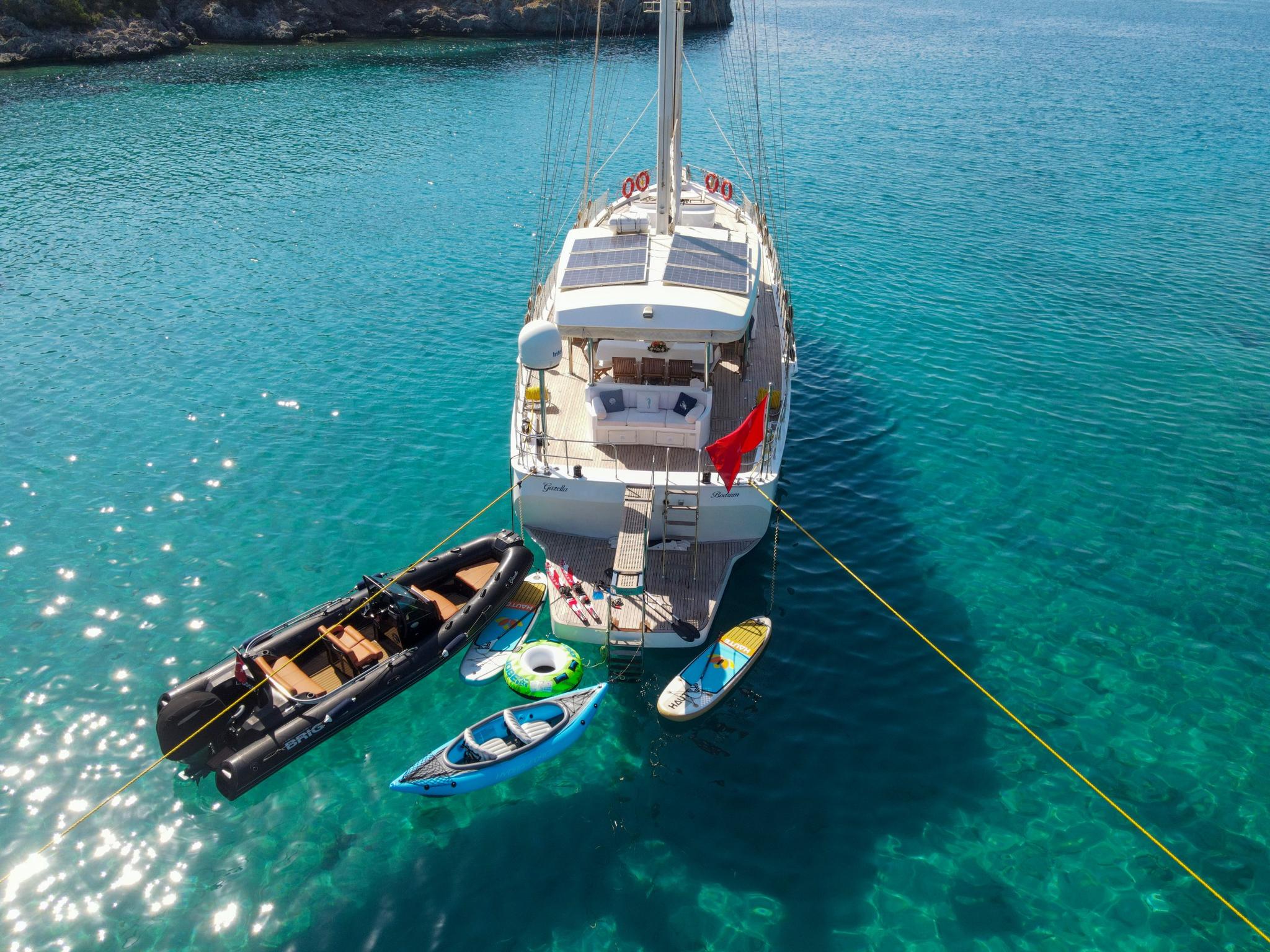 Gazella gulet amenities aerial view in Türkiye