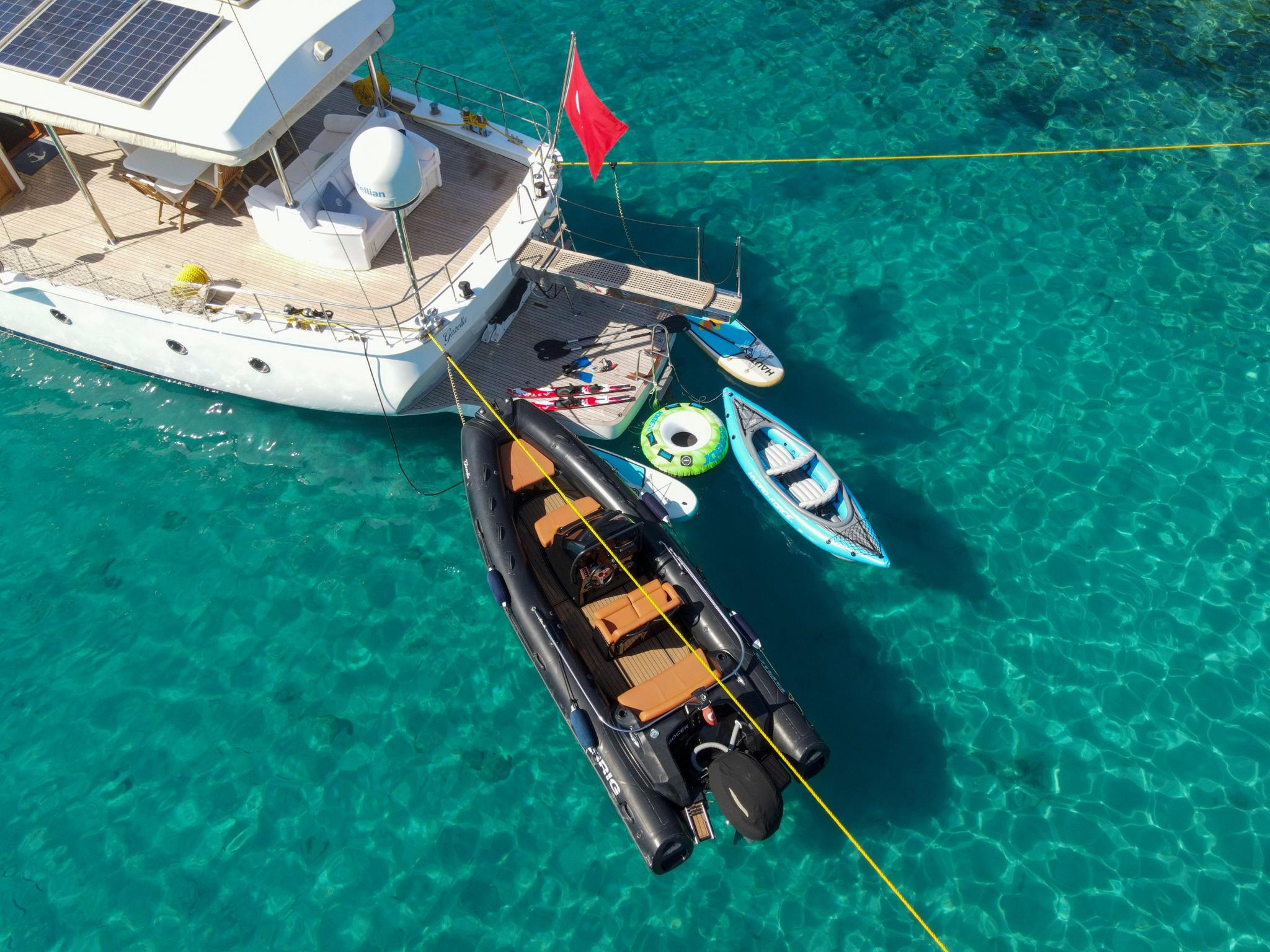Gazella gulet amenities aerial view in Türkiye