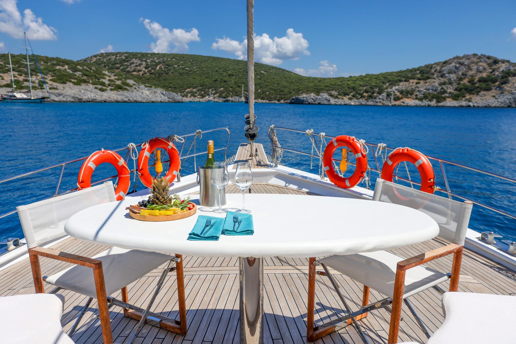 Gazella gulet amenities exterior deck in Türkiye